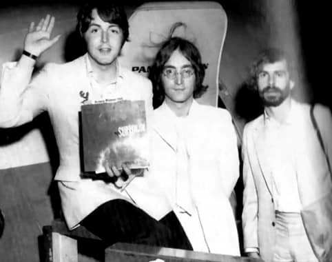 John Lennon, Paul McCartney and Magic Alex (Alexis Mardas), 1968