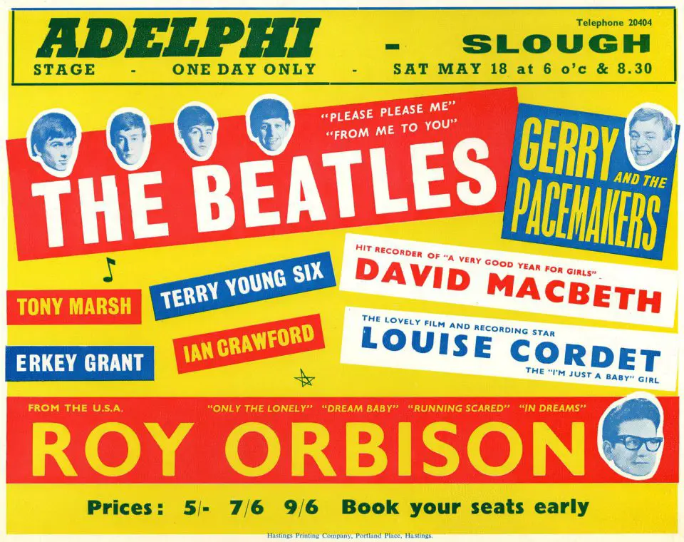 Poster for The Beatles and Roy Orbison at the Adelphi, Slough, 18 May 1963
