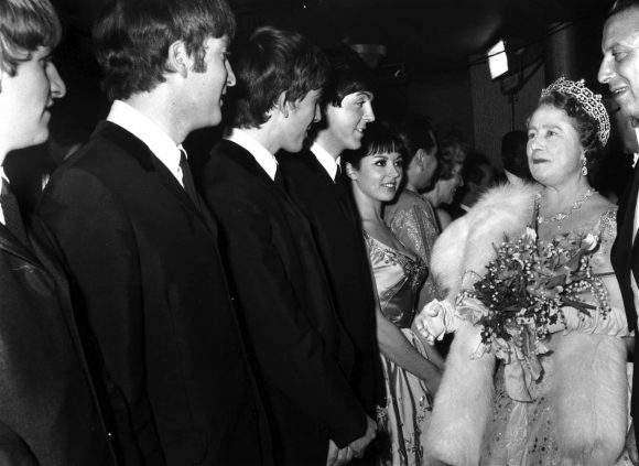 The Beatles meet the Queen Mother at the Royal Command Performance, 4 November 1963