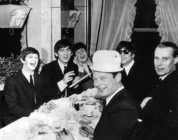 The Beatles, Brian Epstein and George Martin in Paris, 16 January 1964