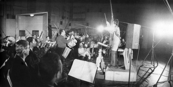 Paul McCartney conducting the orchestra on A Day In The Life, 10 February 1967