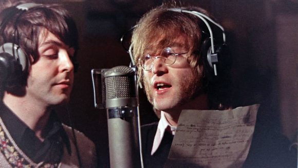 Paul McCartney and John Lennon recording Hey Bulldog, 11 February 1968
