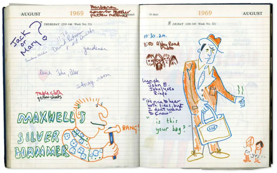 Paul McCartney's diary, 7-8 August 1969