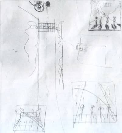 Sketch for the Abbey Road album cover photo shoot, 8 August 1969