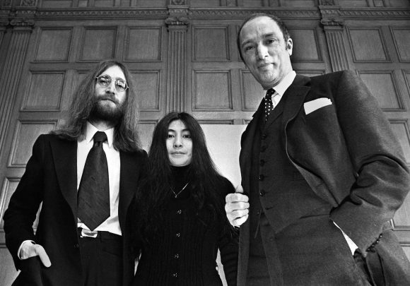 John Lennon, Yoko Ono and Canadian prime minister Pierre Trudeau, 23 December 1969