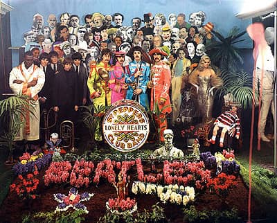 The full photograph used for the cover of Sgt Pepper's Lonely Hearts Club Band