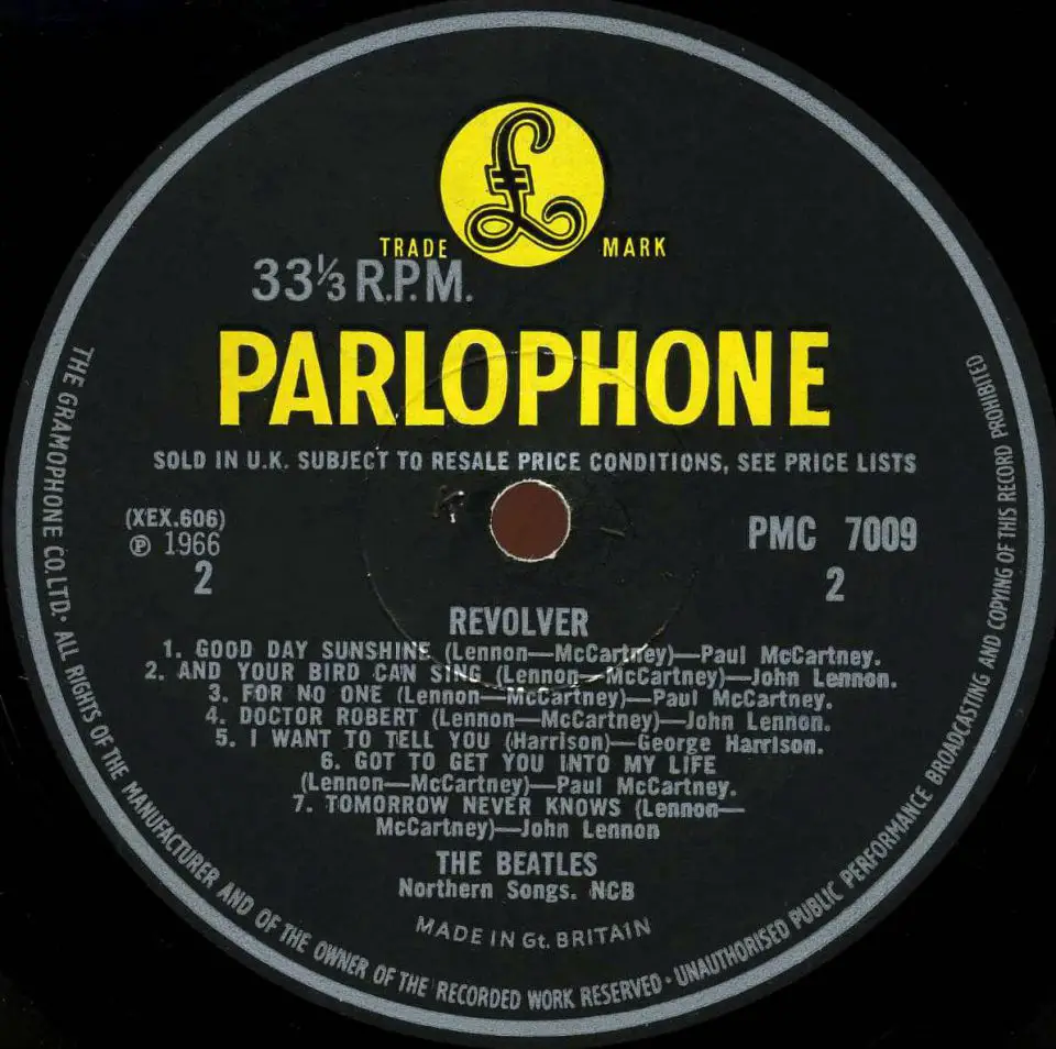 Label for The Beatles' Revolver album, side B