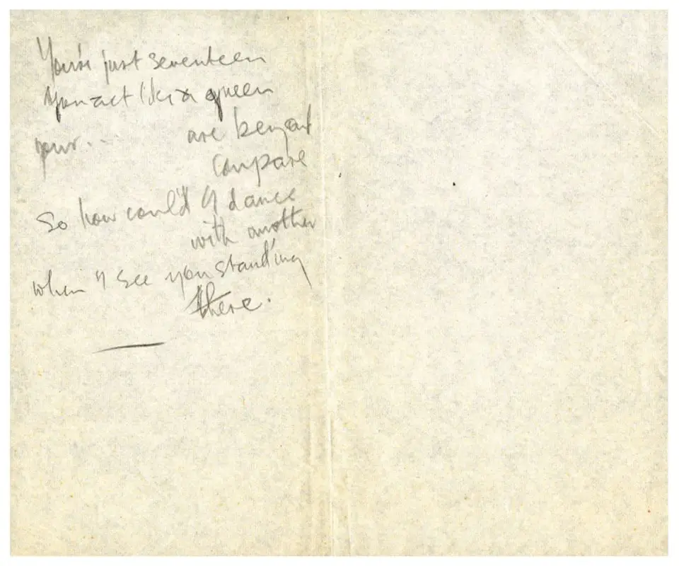 Paul McCartney's handwritten lyrics for I Saw Her Standing There