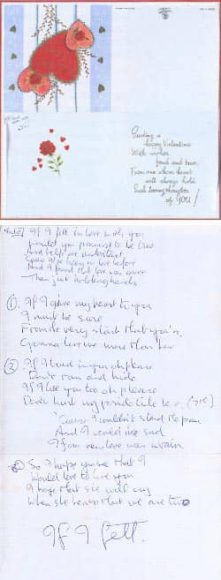 John Lennon's handwritten lyrics for If I Fell