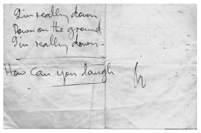 Paul McCartney's handwritten lyrics for I'm Down