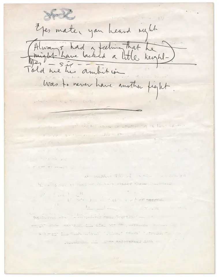 Paul McCartney's handwritten lyrics for Average Person