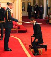 Ringo Starr is knighted by Prince William at Buckingham Palace, 20 March 2018