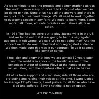 Paul McCartney's statement supporting Black Lives Matter, 5 June 2020