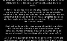 Paul McCartney's statement supporting Black Lives Matter, 5 June 2020