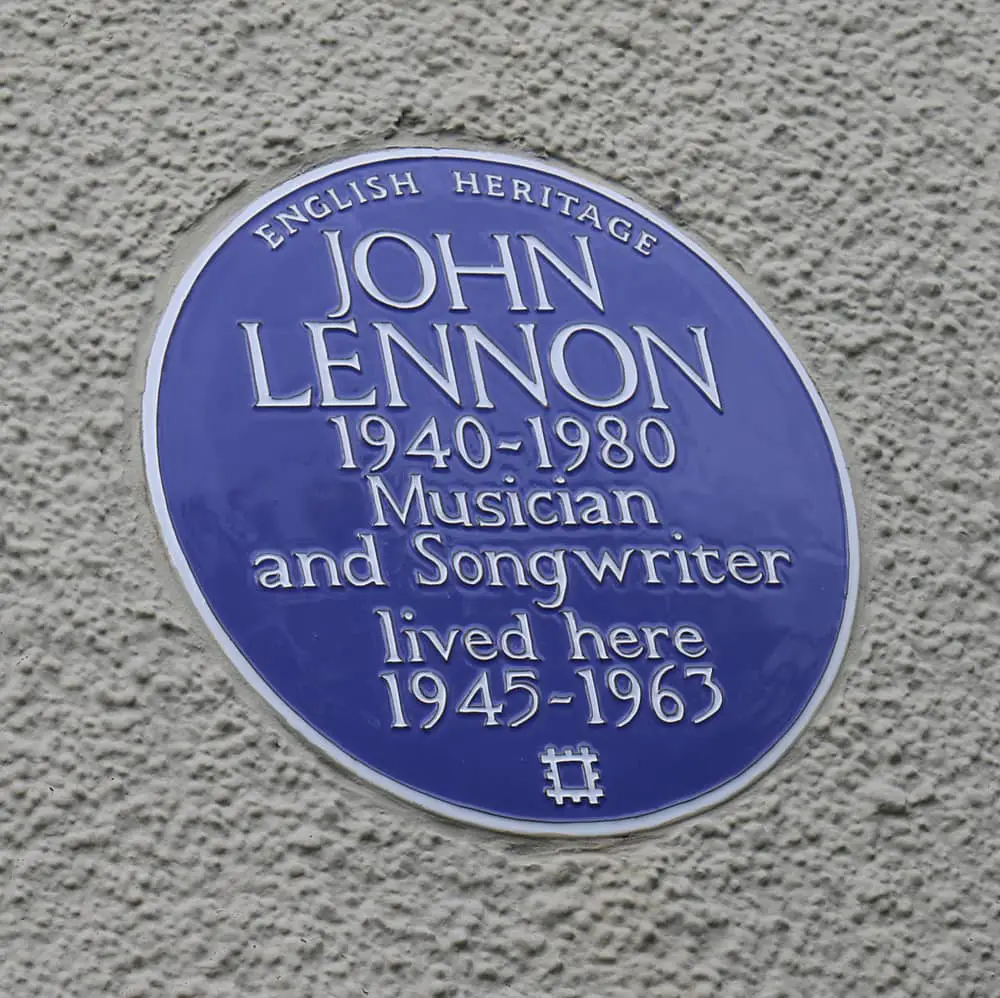 Plaque outside Mendips, 251 Menlove Avenue, Liverpool | The Beatles Bible