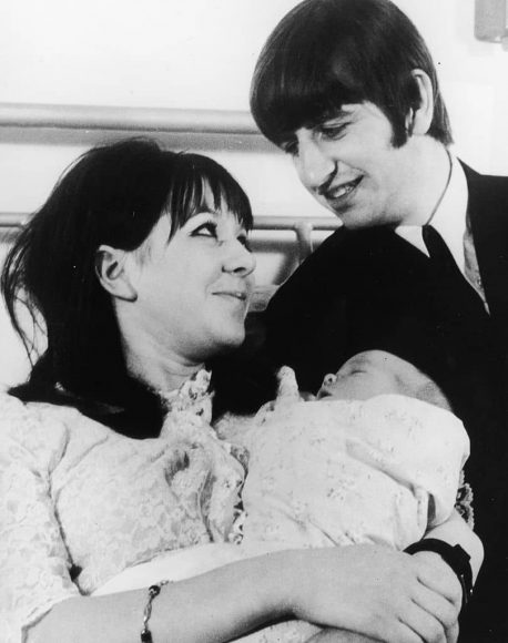 Ringo and Maureen with baby Zak Starkey