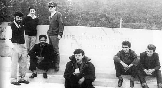 The Beatles with Allan and Beryl Williams and Lord Woodbine, Arnhem war memorial, 16 August 1960