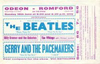 Poster for The Beatles at the Odeon, Romford, 16 June 1963