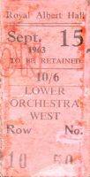 Ticket for the Great Pop Prom, Royal Albert Hall, London, 15 September 1963