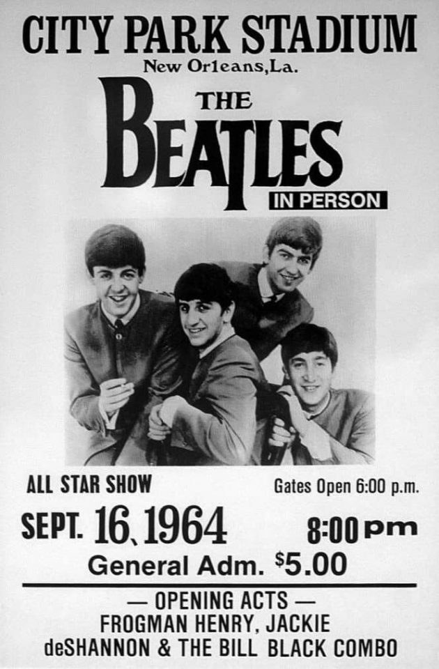 Poster for The Beatles in New Orleans, 16 September 1964