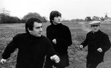 John Lennon, Dudley Moore and Norman Rossington filming Not Only... But Also, Wimbledon Common, London, 20 November 1964