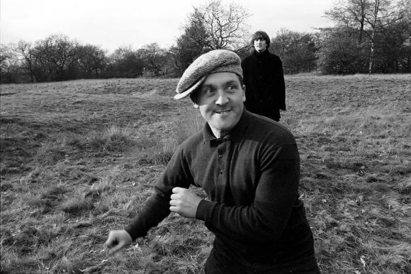 John Lennon and Norman Rossington filming Not Only... But Also, Wimbledon Common, London, 20 November 1964