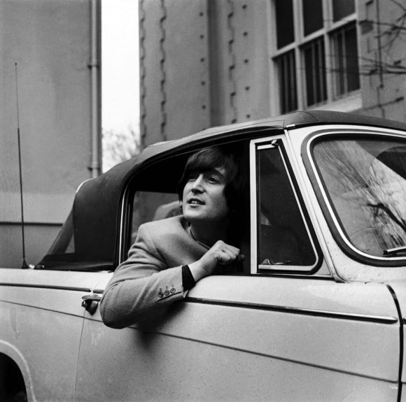 John Lennon on the day he passed his driving test, 15 February 1965