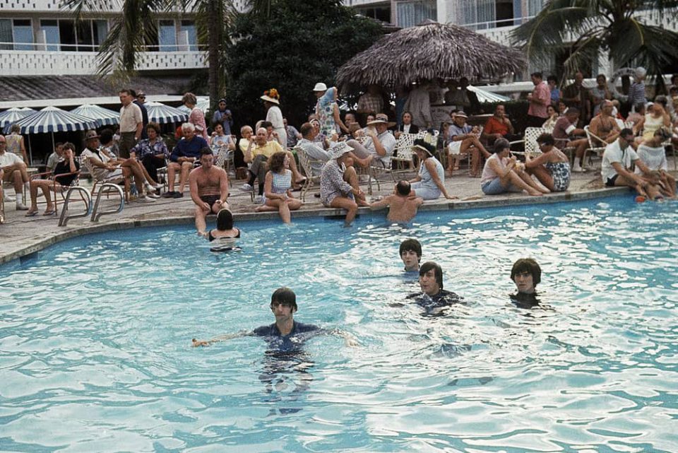 The Beatles filming Help! in the Bahamas, 23 February 1965