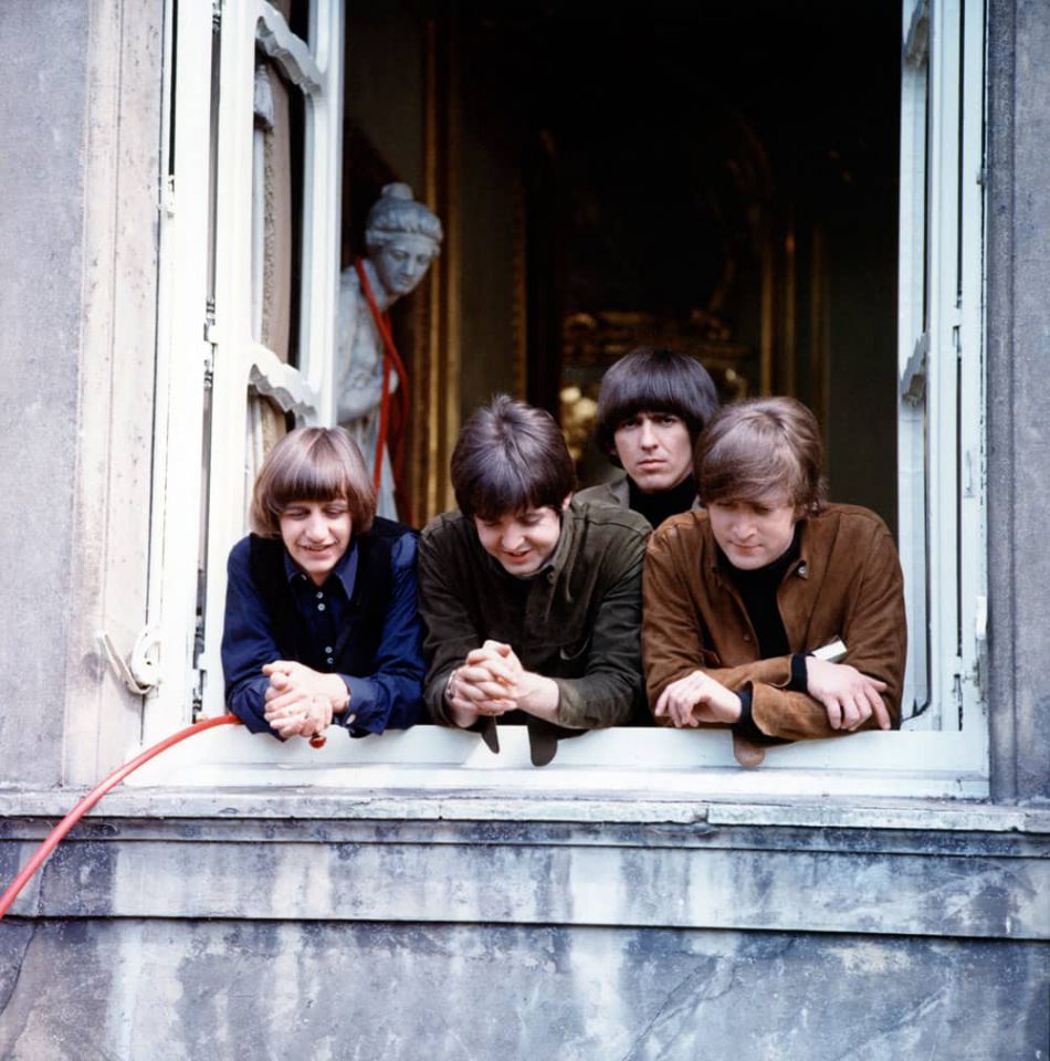 The Beatles filming Help! at Cliveden House, May 1965