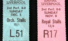 Tickets for The Beatles at the Empire Theatre, Liverpool, 5 December 1965