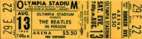 Ticket for The Beatles in Detroit, 13 August 1966