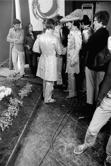 The Beatles during the Sgt Pepper cover shoot, 30 March 1967