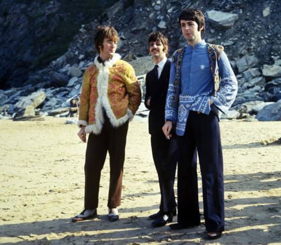 The Beatles filming Magical Mystery Tour at Watergate Bay, Newquay, 13 September 1967