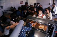 The Beatles at Smedley's fish and chip shop, Taunton, 15 September 1967