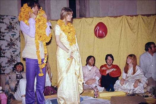 George Harrison, Pattie Boyd and others in Rishikesh, India, 25 ...