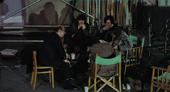 Dick James, Glyn Johns, Michael Lindsay-Hogg, Ringo Starr – Twickenham Film Studios, 10 January 1969