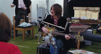 Ringo Starr playing Paul McCartney's bass guitar – Apple Studios, 21 January 1969