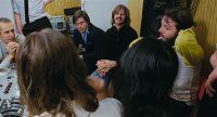 George Martin, John Lennon, Michael Lindsay-Hogg, Ringo Starr, Yoko Ono, Paul McCartney – Apple Studios, 24 January 1969