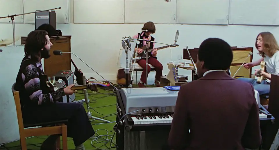 Paul McCartney, George Harrison, Billy Preston, John Lennon – Apple Studios, 28 January 1969
