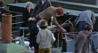 Preparations for The Beatles' rooftop show, 30 January 1969