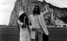 John Lennon and Yoko Ono in Gibraltar on their wedding day, 20 March 1969