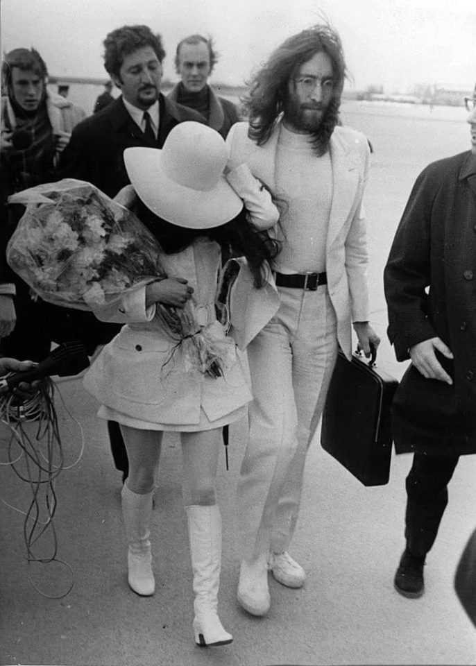 John Lennon and Yoko Ono in Vienna, Austria, 31 March 1969