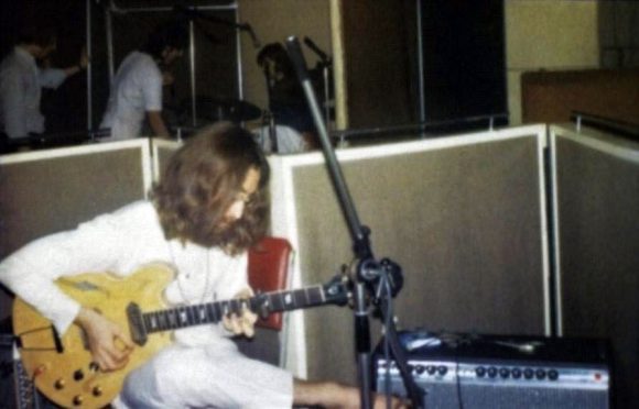 John Lennon recording Abbey Road, 1969