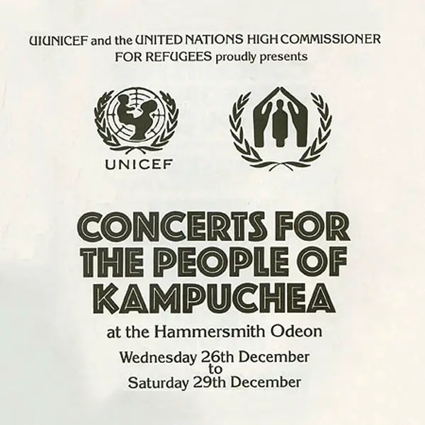 Poster for the Concerts for the People of Kampuchea featuring Wings, London, December 1979