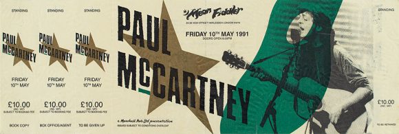 Paul McCartney ticket – London, England, 10 May 1991