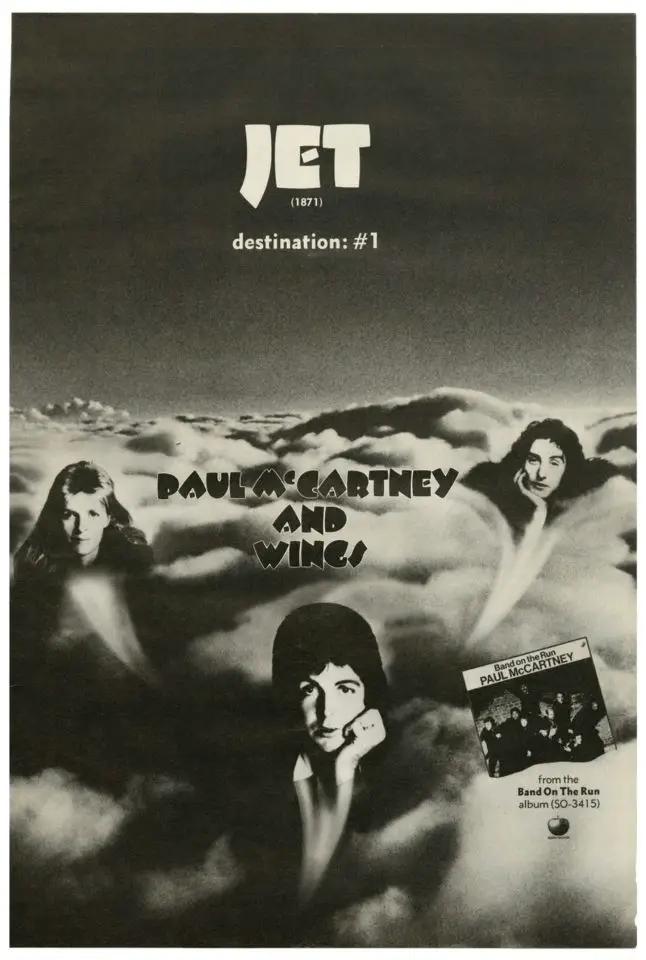 Advertisement for Paul McCartney and Wings' Jet single