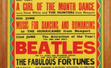 Poster for The Beatles in Abergavenny, Wales, 22 June 1963