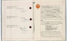 Contract signed by The Beatles and Brian Epstein, 1 October 1962