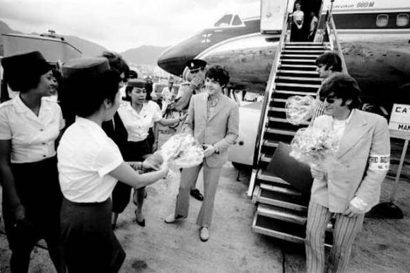 The Beatles arrive in Manila, Philippines, 3 July 1966