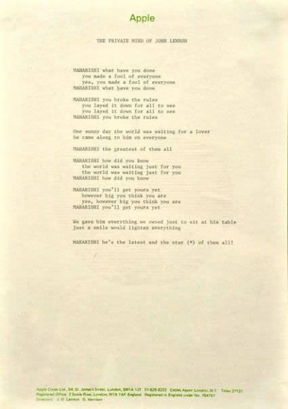 Lyrics for The Beatles' song Sexy Sadie